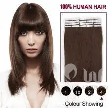 22 inch Medium Brown (#4) Indian Remy Hair Tape Hair Extensions 20PCS 22 inch Medium Brown (#4) Indian Remy Hair Tape Hair Extensions 20PCS