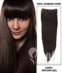 20 inch Dark Brown(#2) Clip in Hair Extensions 180g/10pcs 20 inch Dark Brown(#2) Clip in Hair Extensions 180g/10pcs