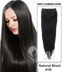 18 inch Natural Black(#1B) Clip in Hair Extensions 180g/10pcs 18 inch Natural Black(#1B) Clip in Hair Extensions 180g/10pcs