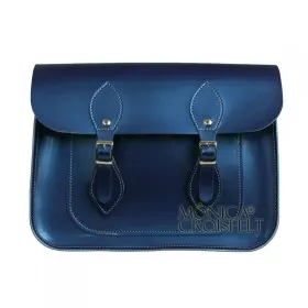 Bolsa Croisfelt Satchel II, Carteiro, Azul Metálico, 11''