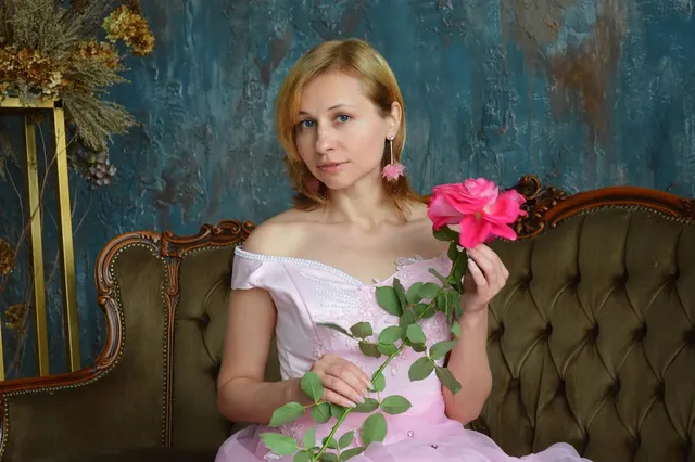 ROMWE Faux Roses Embellished Pink Bandeau Dress