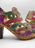 Peep Toe Meia Pata Cobra com Laço