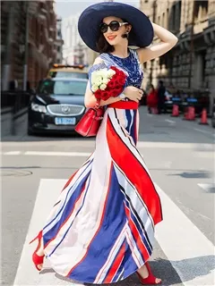 shining Asymmetry Long Summer Maxi Dress