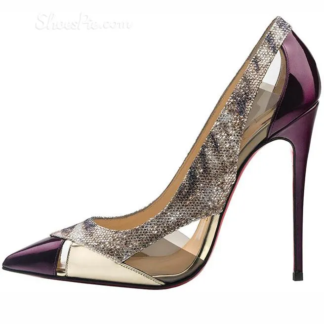 Shoespie Elegant Patchwork Stiletto Heels 