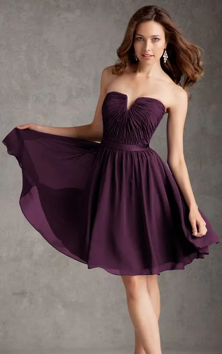 Zipper Knee-length Chiffon A-line Sleeveless Bridesmaid Dresses_1
