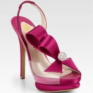Magenta Wedding Sandals Rhinestone Slingback Stiletto Heels for Bride